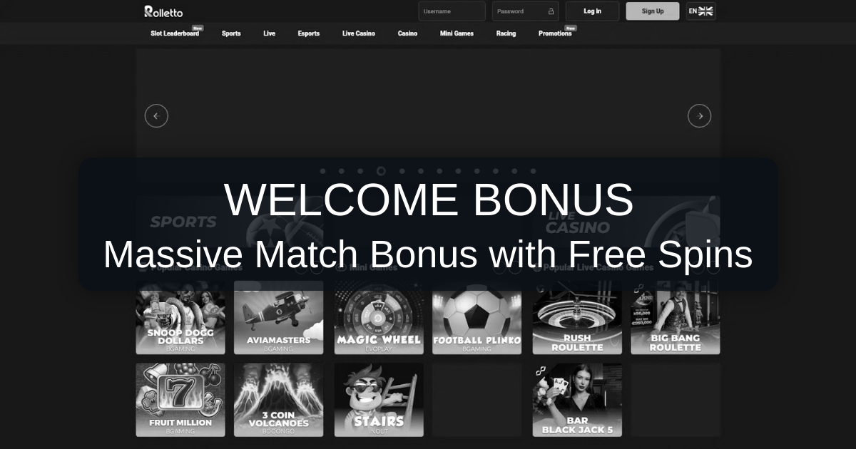 Rolleto Casino banner